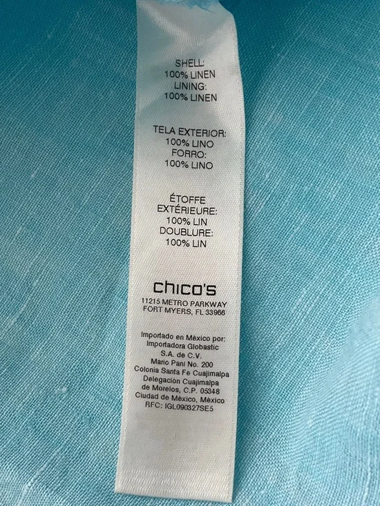 Chico's Petite Sleeveless Tunic in Aqua Blue - Picture 6 of 6